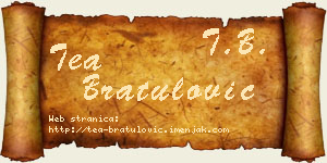 Tea Bratulović vizit kartica